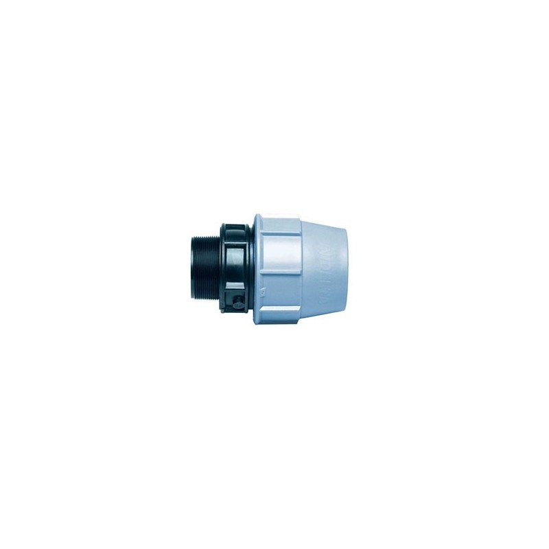 Raccord D32 male 1'' compression elevage Raccord D32 male 1'' compression elevage