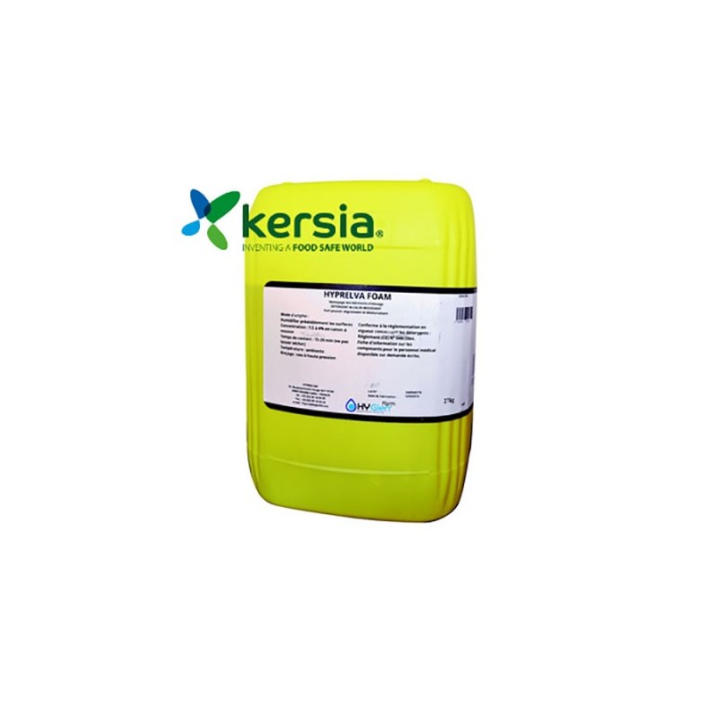 Detergent Hylprelva foam 27kg Kercia hygiene bâtiments d'élevage
