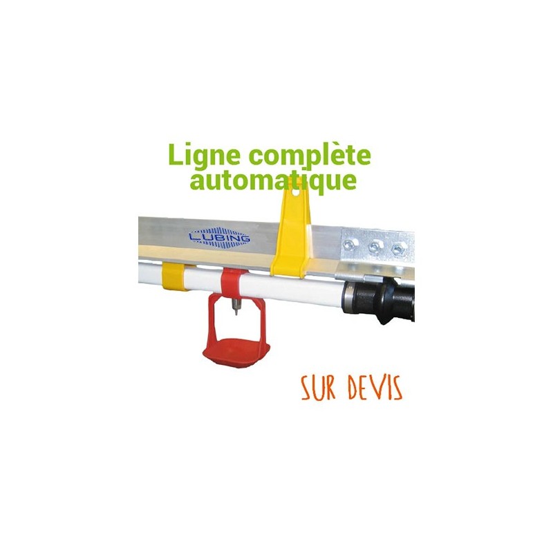 Ligne abreuvement pipettes poulettes futures pondeuses Lubing