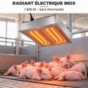 Radiant électrique inox 1600 W sans thermostat