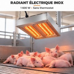 Radiant électrique inox 1600 W sans thermostat