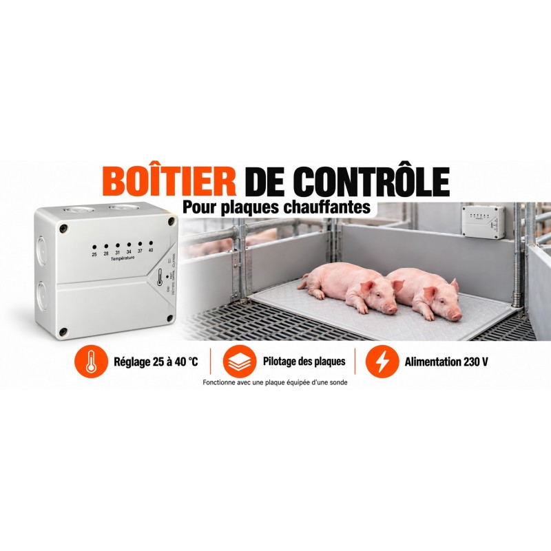 boitier controleur plancher chauffant détecteur chauffage elevage porcin