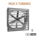 Pack 5 turbines extraction d'air 40k m3/h