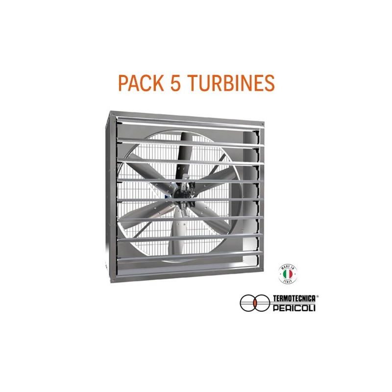 Pack 5 turbines extraction d'air 40k m3/h