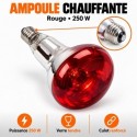 Lampe chauffante rouge 250 W pour elevage