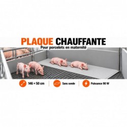 Plaque chauffante porcelets sans sonde 146 × 50 cm
