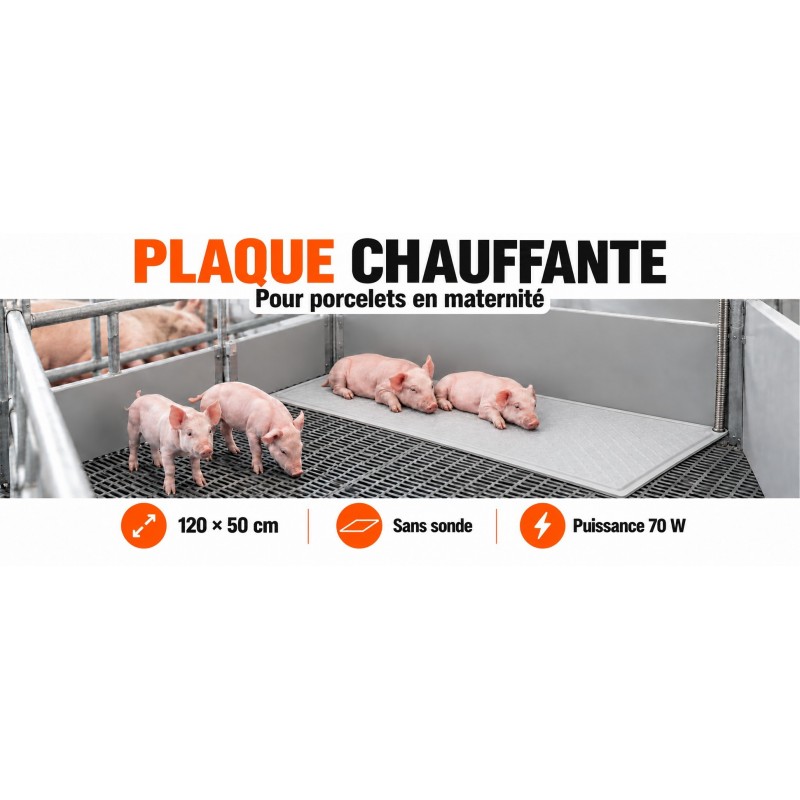 Plaque chauffante porcelets sans sonde 120 × 50 cm