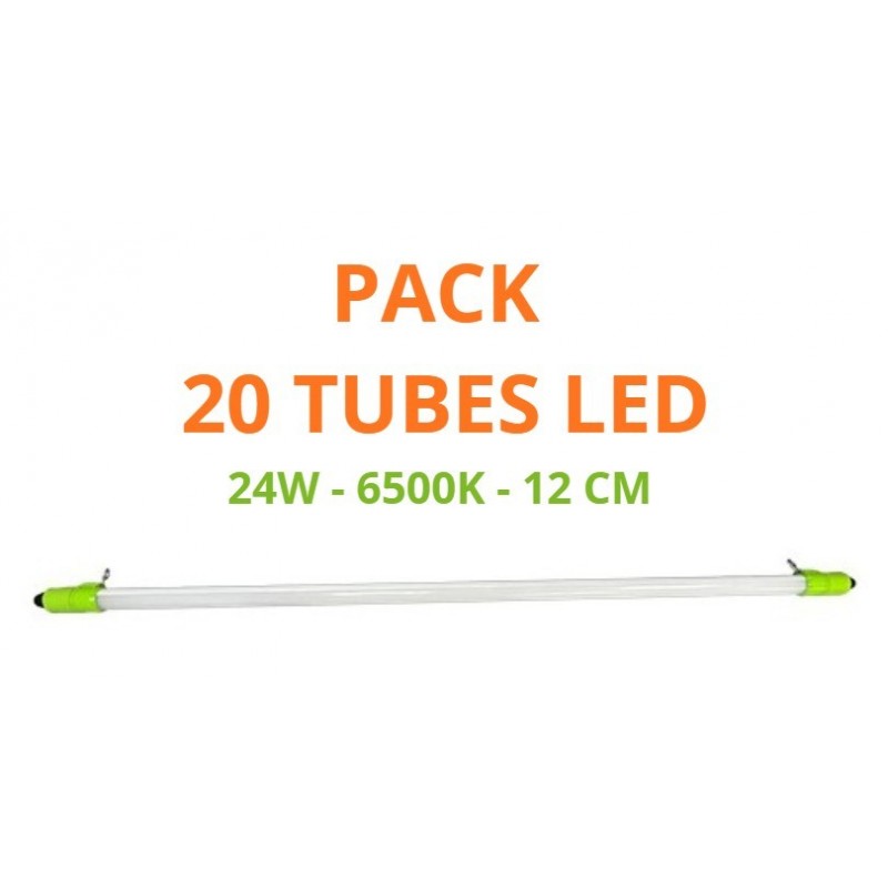 Pack 20 tubes LED intégrés 24W 6500K