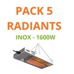 Pack 5 radiants à résistances en inox 1600
