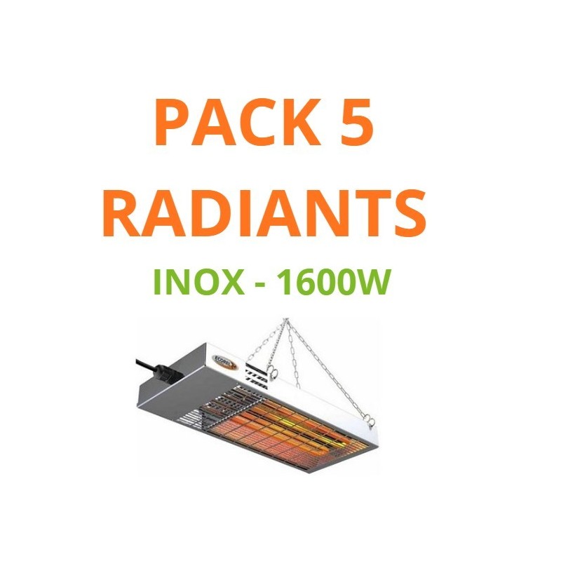 Pack 5 radiants à résistances en inox 1600