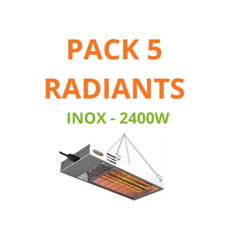 Pack 5 radiants à résistances en inox 2400