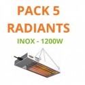 Pack 5 radiants à résistances en inox 1200