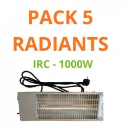 Pack 5 radiants IRC à halogènes 1000W