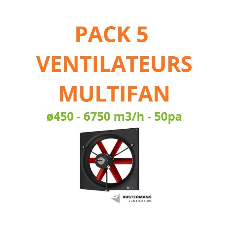 Pack 5 ventilateurs à cadre ø450 mm