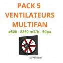 Pack 5 ventilateurs à cadre ø500 mm