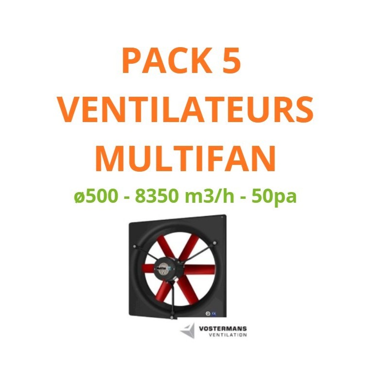 Pack 5 ventilateurs à cadre ø500 mm