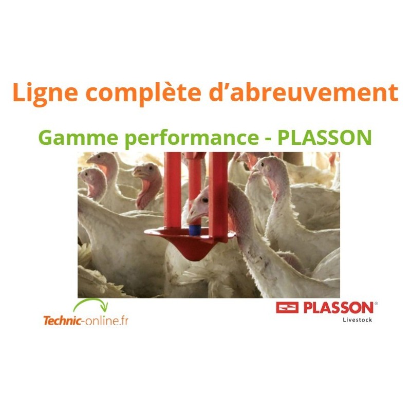 Ligne complète d'abreuvement dindes