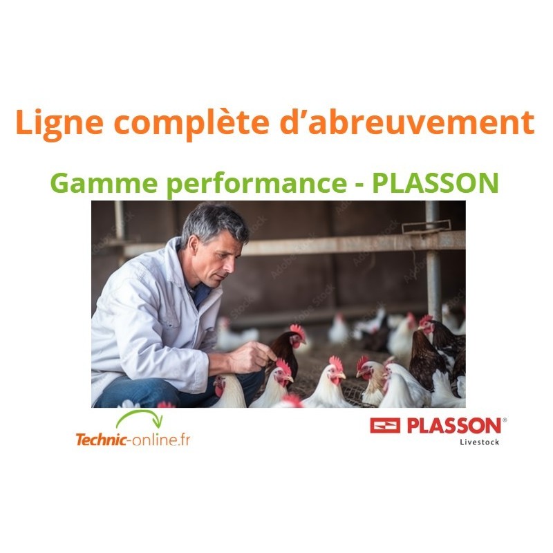Ligne complète d'abreuvement coqs