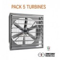 Pack 5 turbines brasseur d'air 40k m3/h
