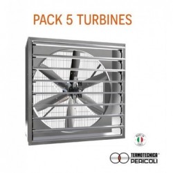 Pack 5 turbines brasseur d'air 40k m3/h