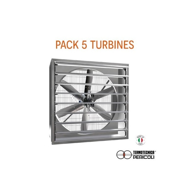 Pack 5 turbines brasseur d'air 40k m3/h