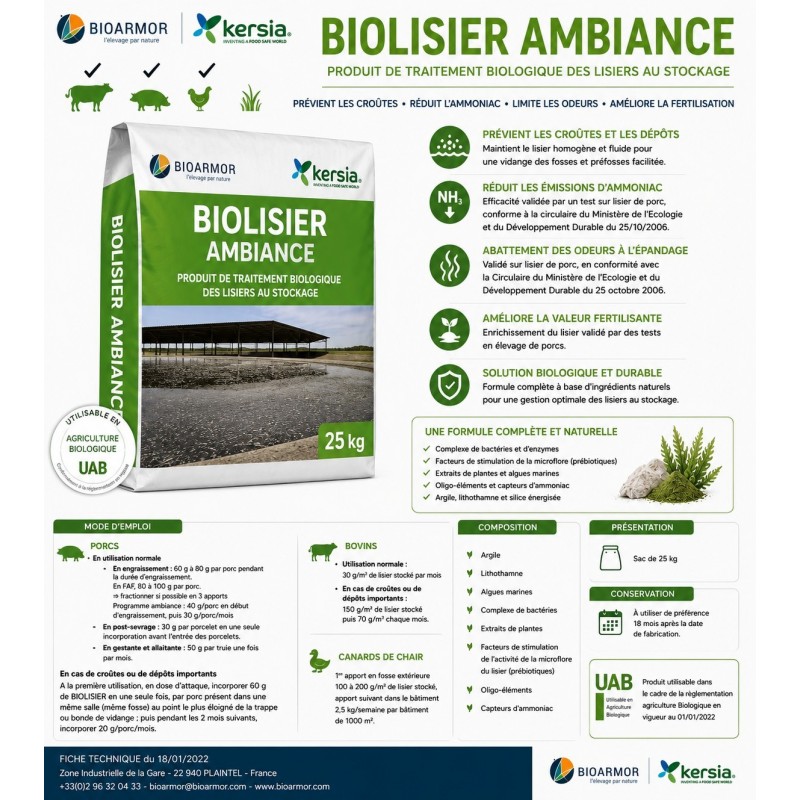 Traitement des lisiers BIOLISIER AMBIANCE KERSIA