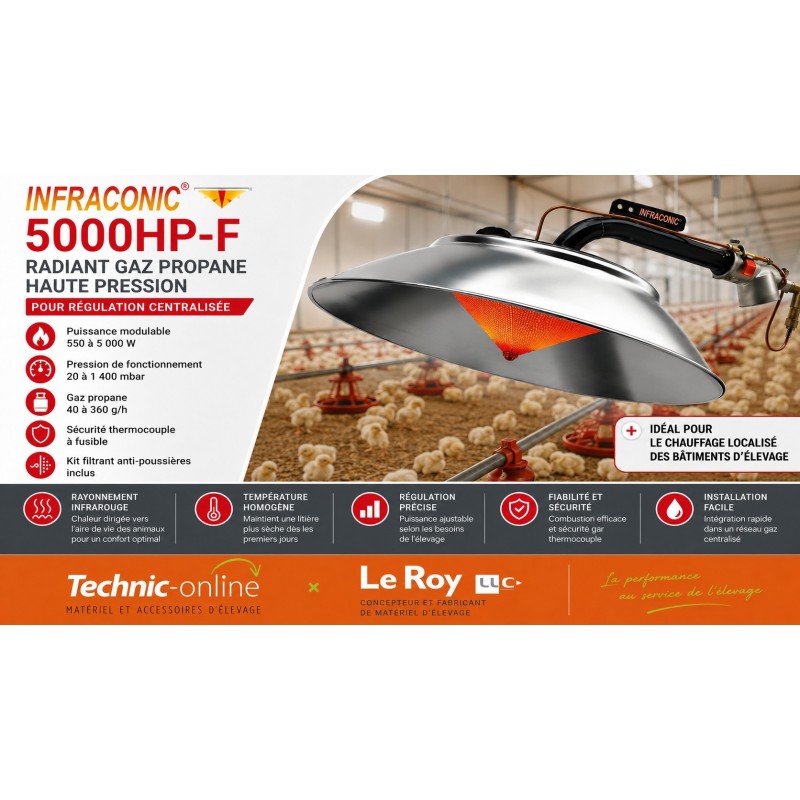 Radiant gaz INFRACONIC 5000HP-F avec kit filtrant