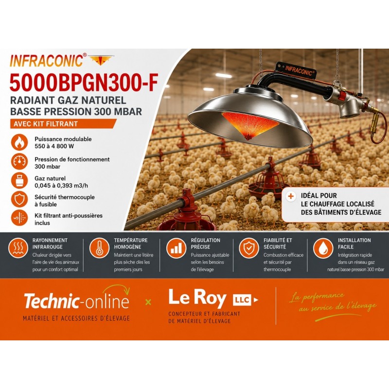 Radiant INFRACONIC 5000BPGN300 avec kit filtrant
