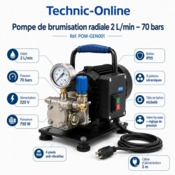 Pompe de brumisation professionnelle radiale 4 L/m