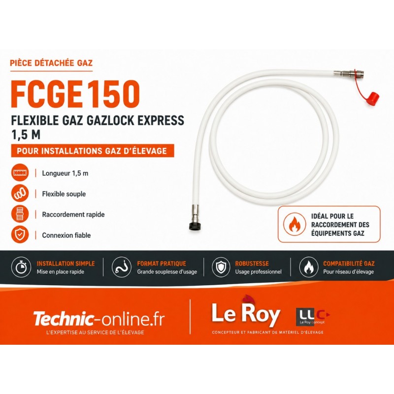 Flexible gaz Gazlock Express 1.5 m