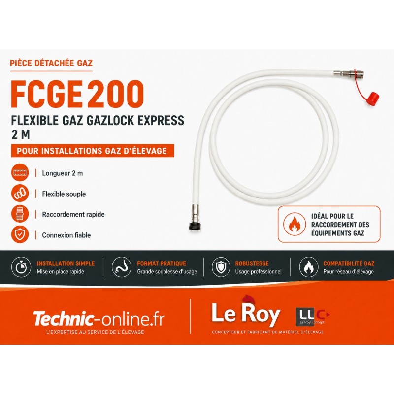 Flexible gaz Gazlock Express 2 m