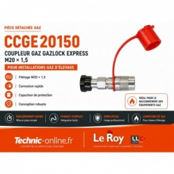 Coupleur gaz Gazlock Express M20 × 1,5
