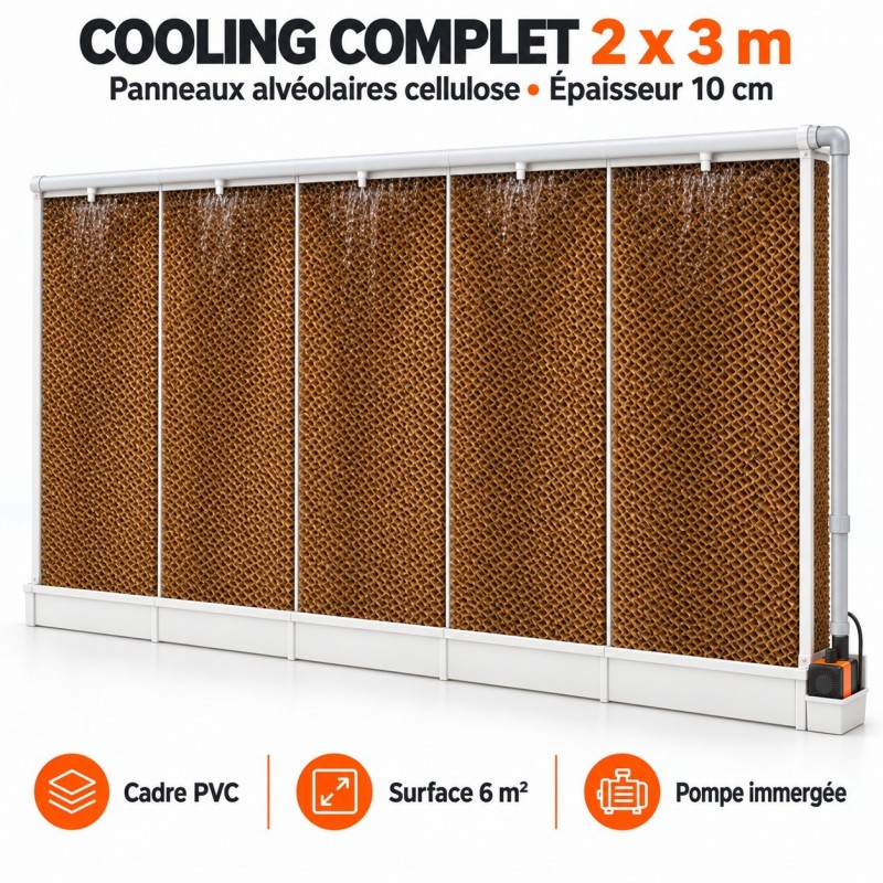 Cooling complet 2 × 3 m – panneaux cellulose 10 cm