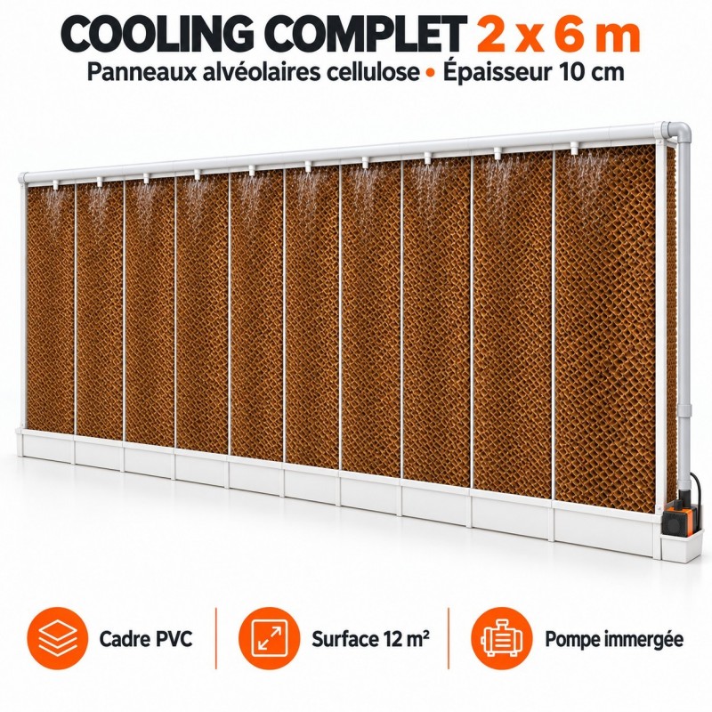 Cooling complet 2 × 6 m avec panneaux cellulose 10 cm