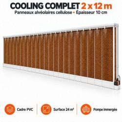 Cooling complet 2 × 12m – panneaux cellulose 10 cm