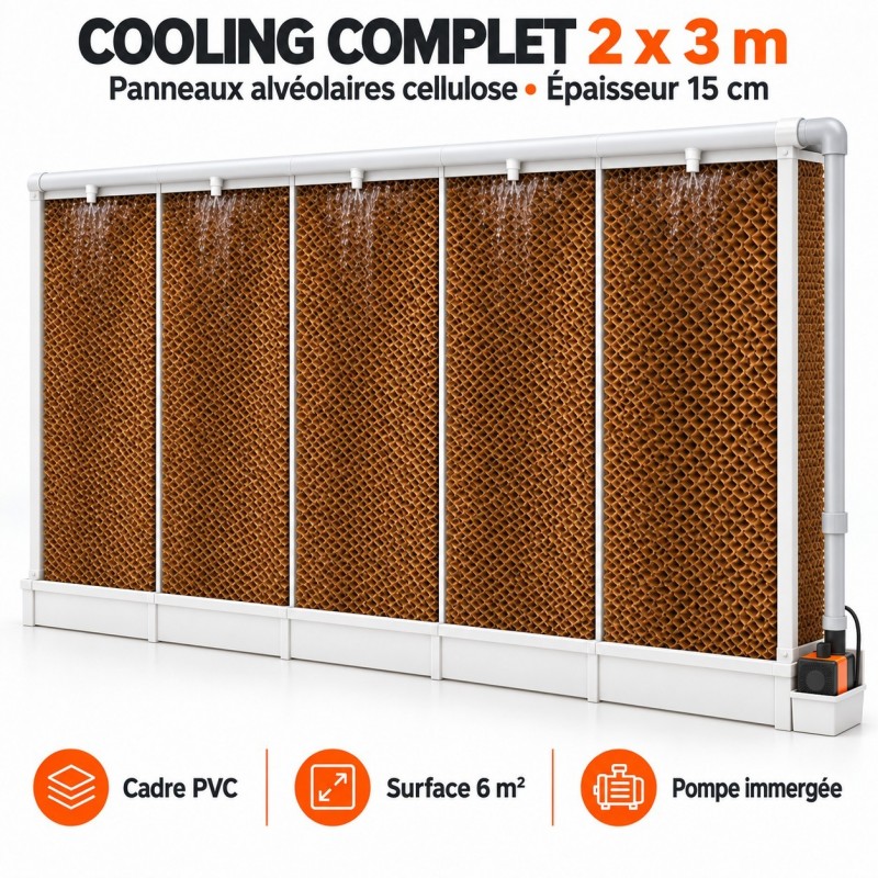 Cooling complet 2 × 3 m – panneaux cellulose 15 cm