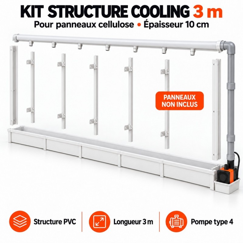 Kit structure cooling 3 m pour panneaux cellulose 