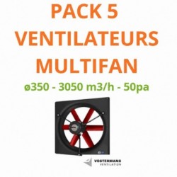 Pack 5 ventilateurs à cadre ø350 mm