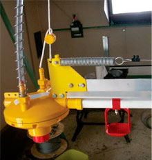 montage ligne eau lubing pipette volaille poules